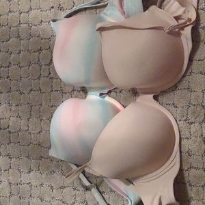 Set of two 34DD Wear Everywhere lightly lined Pink Victoria's Secret bras